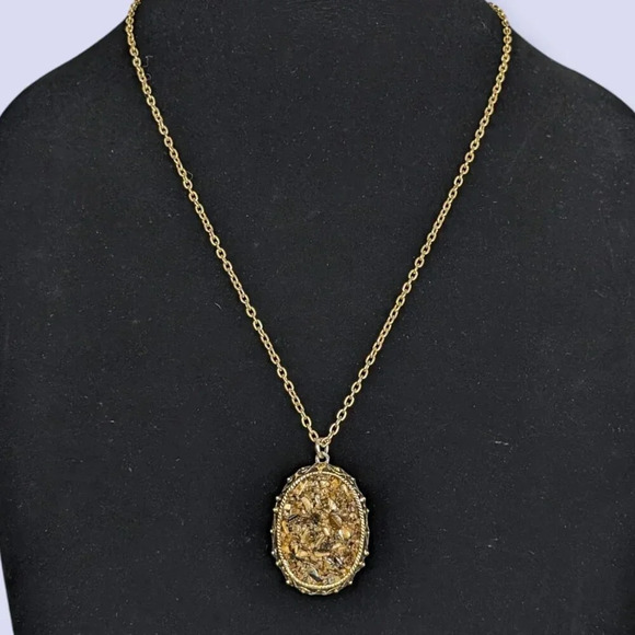 Vintage Tiger Eye Chip Pendant Necklace - Picture 1 of 6